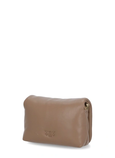 Shop Pinko Love Click Baby Shoulder Bag In Brown