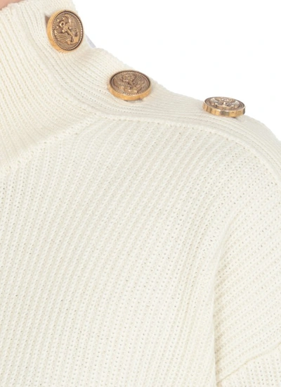 Shop Red Valentino White Wool Sweater In Red