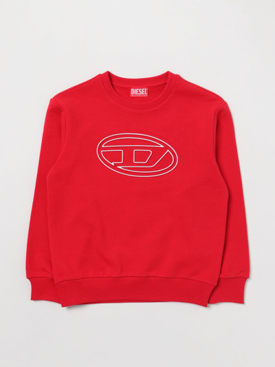 Shop Diesel Crewneck Sweatshirt With Logo In Red