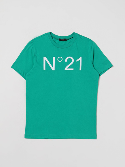 Shop N°21 T-shirt With Logo Print In Green