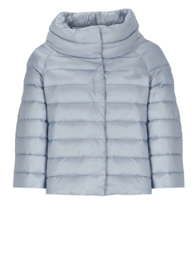 Shop Herno Sofia Quilted Down Jacket In Grey