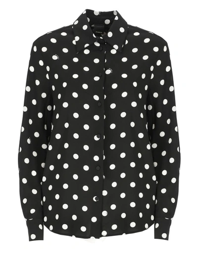 Shop Pinko Polka Dots Shirt In Black
