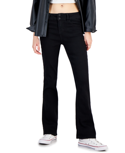 Shop Celebrity Pink Juniors' Mid-rise Bootcut Jeans In Black Rinse