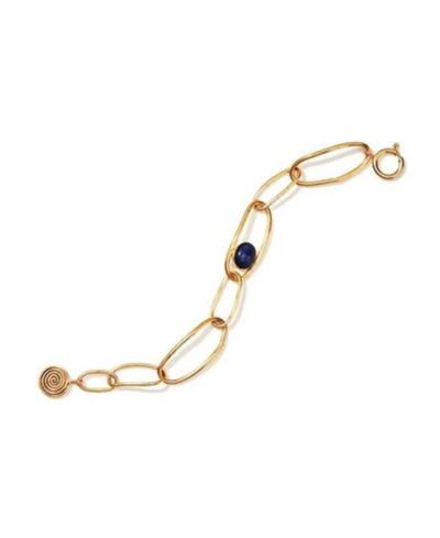 Shop Nectar Nectar New York Lapis Spiral Links Bracelet In Gold