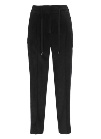 Shop Peserico Ribbed Trousers In Black