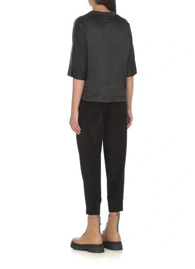 Shop Peserico Ribbed Trousers In Black