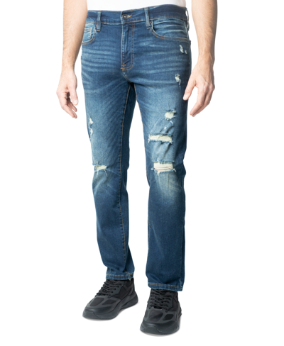 Shop Lazer Men's Skinny-fit Five-pocket Patch Jeans In Landon