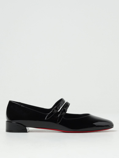 Shop Christian Louboutin Mary Jane In Brushed Leather In Black