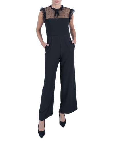 Shop Julia Jordan Women's Ruffled Drawstring Jumpsuit In Black