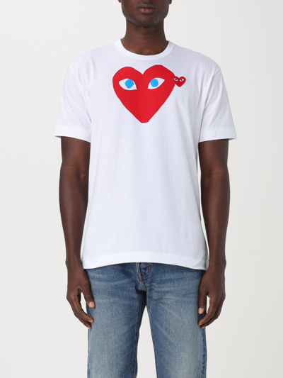 Shop Comme Des Garçons Play T-shirt Comme Des Garcons Play Men Color White