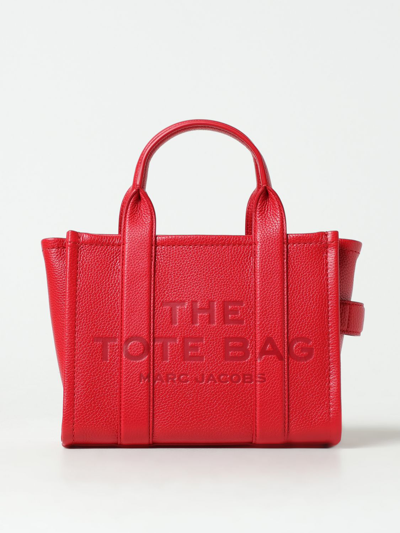 Shop Marc Jacobs The Small Tote Bag In Grained Leather In Red