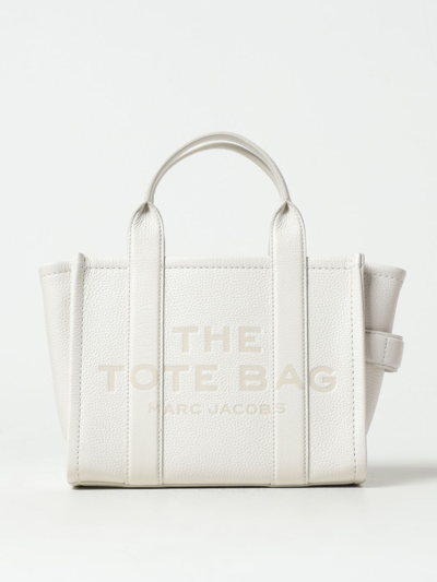 Shop Marc Jacobs The Small Tote Bag In Grained Leather In White