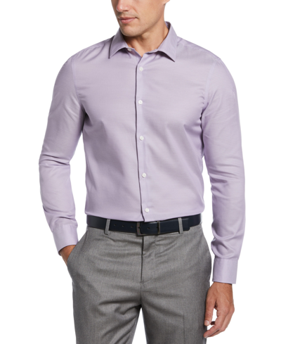 Shop Perry Ellis Men's Slim-fit Dobby Shirt In Lavender Fog
