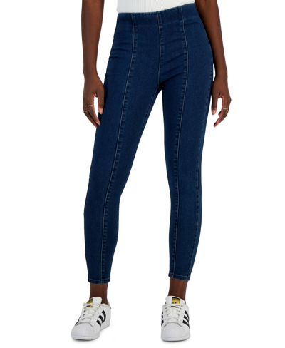 Shop Vanilla Star Juniors' Seam-front Pull-on Skinny Jeans In Thierry