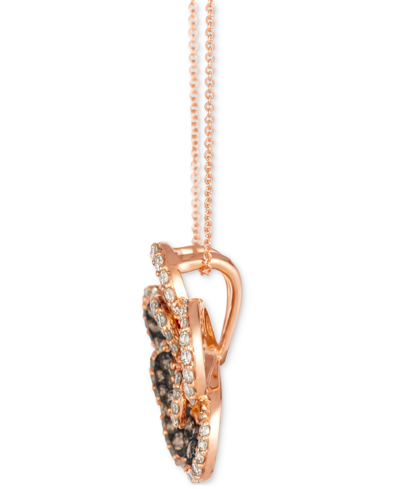 Shop Le Vian Chocolate Diamond & Nude Diamond Flower Adjustable 20" Pendant Necklace (2-1/3 Ct. T.w.) In 14k Rose In K Strawberry Gold Pendant