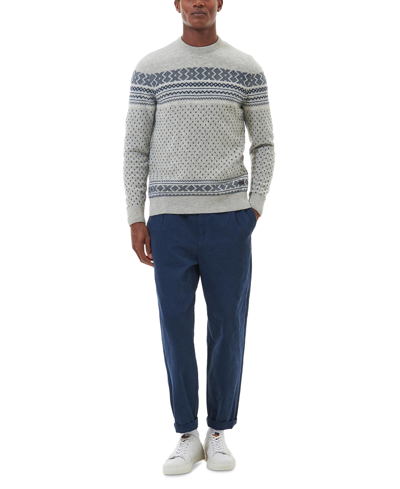 Shop Barbour Men's Essential Fair Isle Wool Sweater In Grey