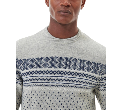 Shop Barbour Men's Essential Fair Isle Wool Sweater In Grey