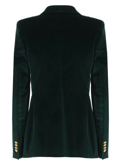 Tagliatore Jalicya Velvet Double-breasted Blazer In Green