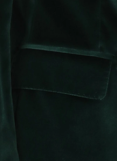 Tagliatore Jalicya Velvet Double-breasted Blazer In Green