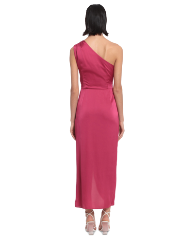 Shop Donna Morgan Women's One-shoulder Midi Dress In Vivacious