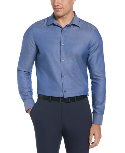 Shop Perry Ellis Men's Slim-fit Dobby Shirt In True Blue