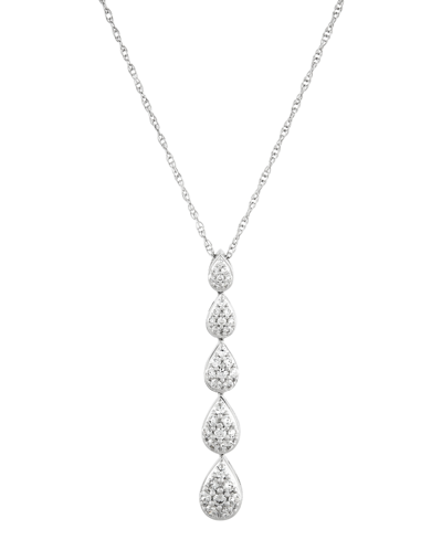 Shop Forever Grown Diamonds Lab Grown Diamond Graduated Pear Cluster Pendant Necklace (1/2 Ct. T.w.) In Sterling Silver, 16" + 2