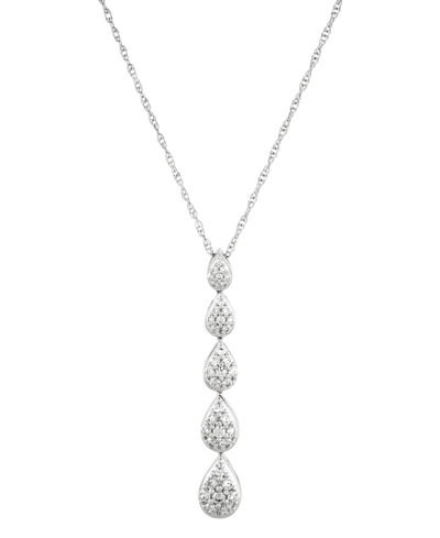 Forever Grown Diamonds Lab Grown Diamond Graduated Pear Cluster Pendant Necklace (1/2 Ct. T.w.) In Sterling Silver, 16" + 2 In Sterling Silver
