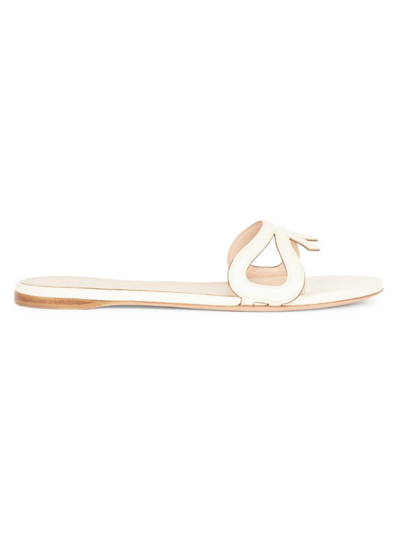 Shop Giambattista Valli Women's Leather Cut-out Mules In Ivory