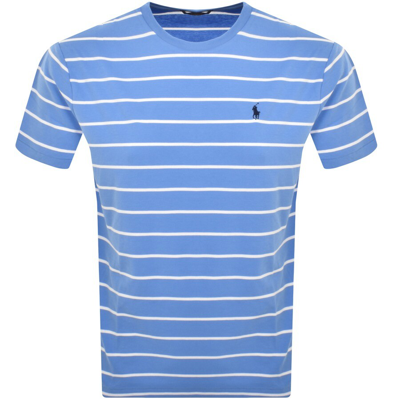 Shop Ralph Lauren Stripe Logo T Shirt Blue