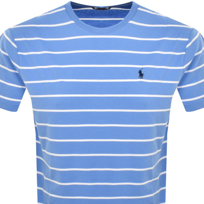 Shop Ralph Lauren Stripe Logo T Shirt Blue
