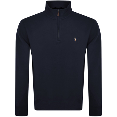 Shop Ralph Lauren Half Zip Sweatshirt Navy