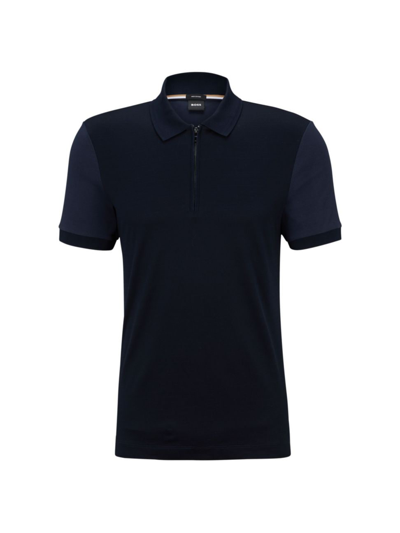 Shop Hugo Boss Men's Slim Fit Mercerized Cotton Polo Shirt In Black