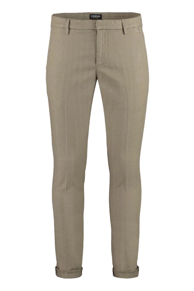 Shop Dondup Cotton Chino Trousers In Turtledove