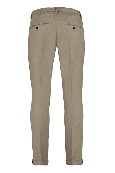 Shop Dondup Cotton Chino Trousers In Turtledove