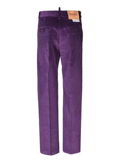 Shop Dsquared2 Trousers In Purple
