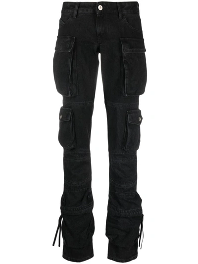 Shop Attico The  Essie Cargo Jeans In Black