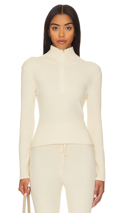 Shop Varley Demi Half Zip Pullover In Whitecap Grey