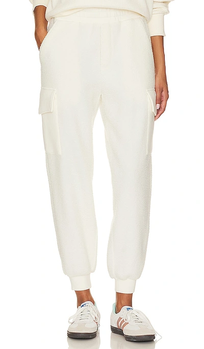 Shop Varley Samson Relaxed Fleece Pant In Egret