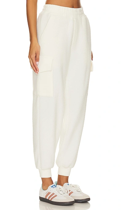 Shop Varley Samson Relaxed Fleece Pant In Egret