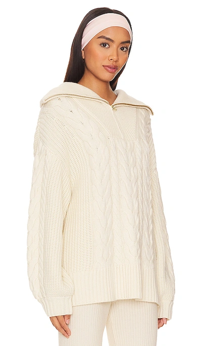 Shop Varley Daria Half Zip Sweater In Winter White