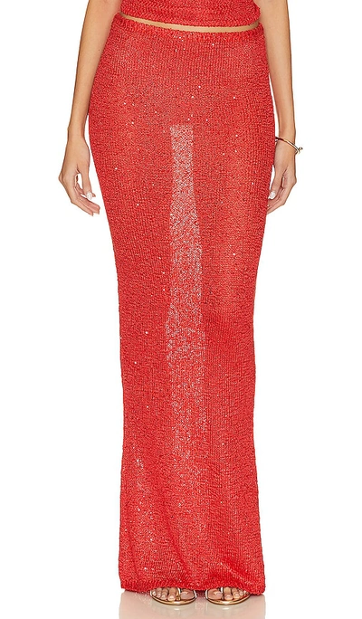 Shop Asta Resort Carolina Skirt In Rossa Sequin