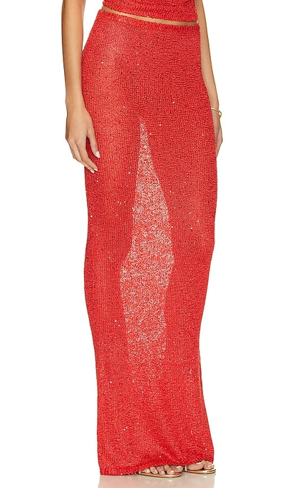 Shop Asta Resort Carolina Skirt In Rossa Sequin