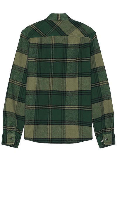 Shop Brixton Bowery Heavy Weight Flannel In Pine Needle & Olive Surplus