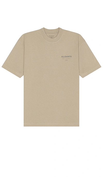 Allsaints Underground Tee In Stone Taupe