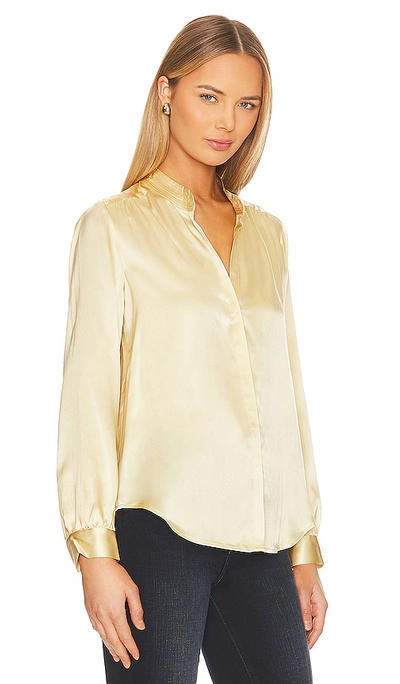 Shop L Agence Bianca Band Collar Blouse In Marzipan