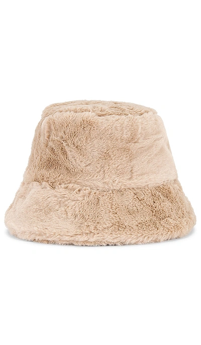 Shop Hat Attack Faux Fur Bucket In Tan