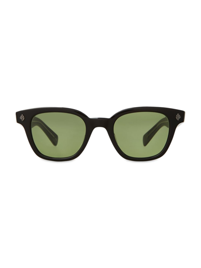 Shop Garrett Leight Men's Naples 46mm Sunglasses In Black Green