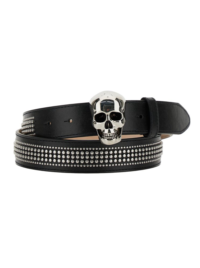 Shop Alexander Mcqueen 3d Skull Belt In Black