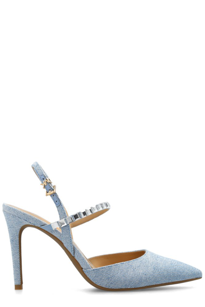 Shop Michael Michael Kors Ava Pointed Toe Pumps In Blue
