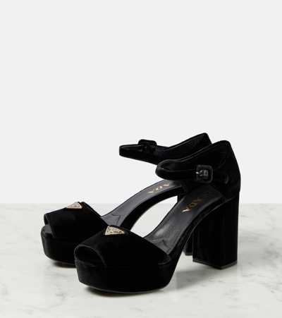 Prada Sandalen Mit Plateau 95mm In Black